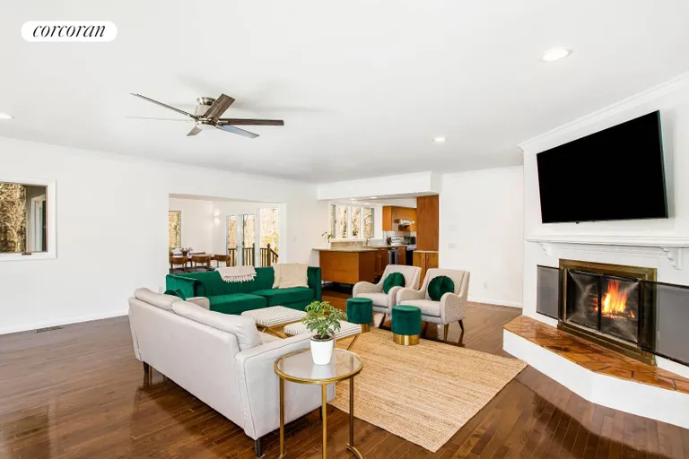 New York City Real Estate | View 83 Porter Road | Flat Screen TV & Fireplace | View 8