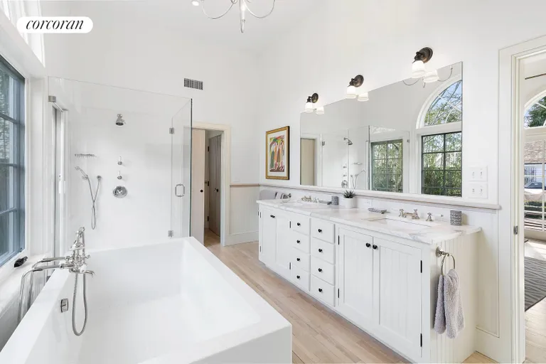 New York City Real Estate | View 108 Halsey Avenue | Main bathroom with shower to outdoors | View 17