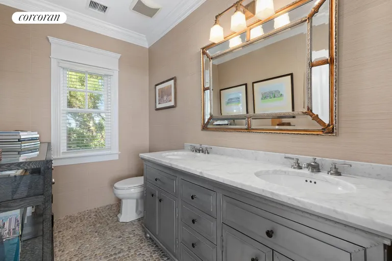 New York City Real Estate | View 175 Dune Road | Second Level Powder Room | View 13