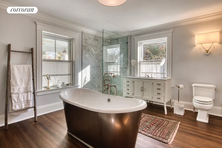 New York City Real Estate | View 151 North Ferry Road | Primary bath with glass shower | View 17