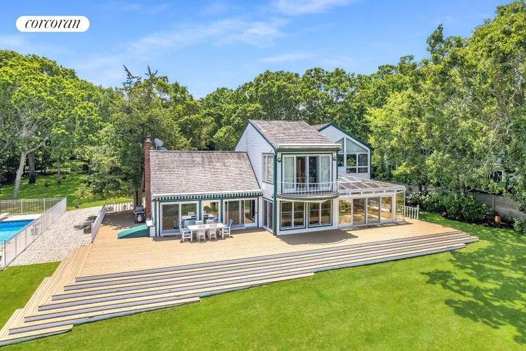 New York City Real Estate | View 120 Wooleys Drive | Expansive Deck & Awning | View 5