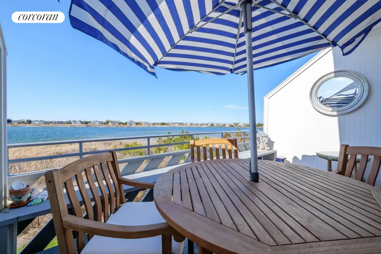 New York City Real Estate | View 274 Dune Road | Bayfront Dining | View 6