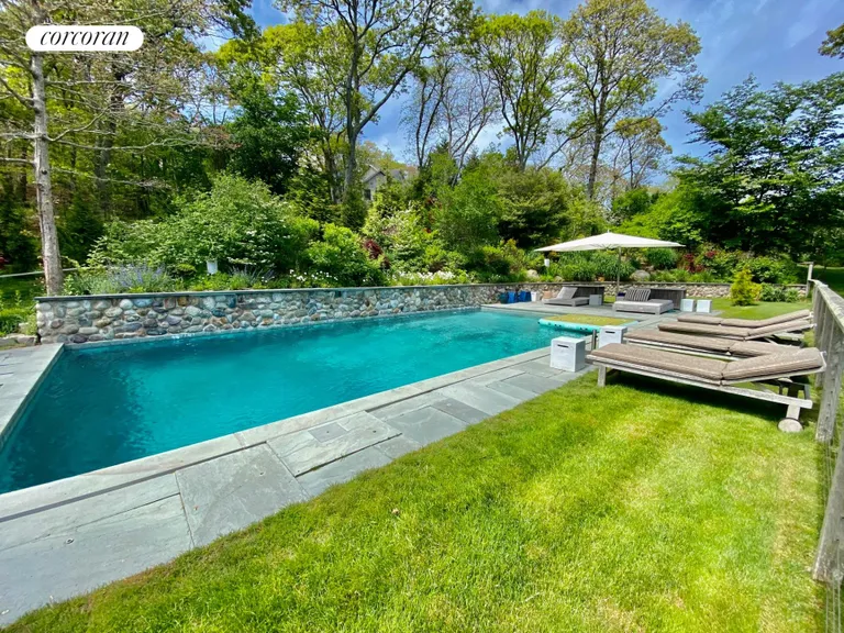 New York City Real Estate | View 17 Hoover Court | Waterfall gunite pool | View 33