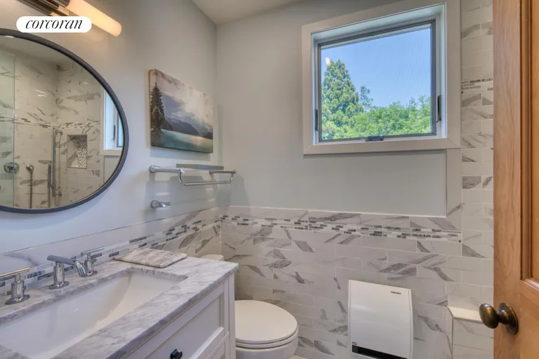 New York City Real Estate | View 7 Gazon Road | tiled bath with shower | View 27