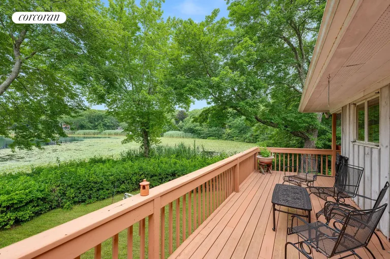 New York City Real Estate | View 191 Big Fresh Pond Road | Deck Overlooking Pond | View 23