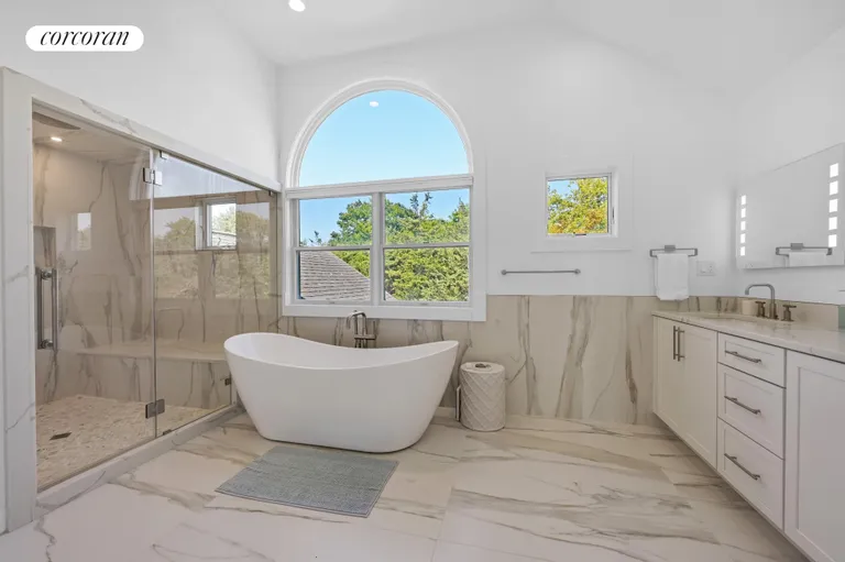New York City Real Estate | View 18 Remsen Lane | Soaking tub and steam shower | View 20