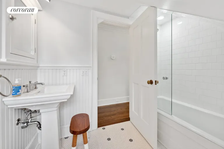 New York City Real Estate | View 120 Edge of Woods Road | Guest Bathroom with Tub | View 29