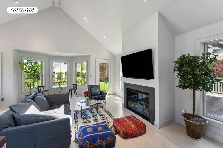New York City Real Estate | View 87 Pantigo Road | Living Area w/fireplace | View 10