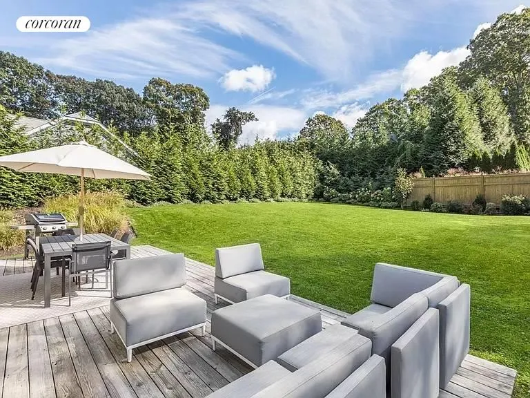 New York City Real Estate | View 2 Bay View Drive West | Outdoor Seating Area with Grill | View 2
