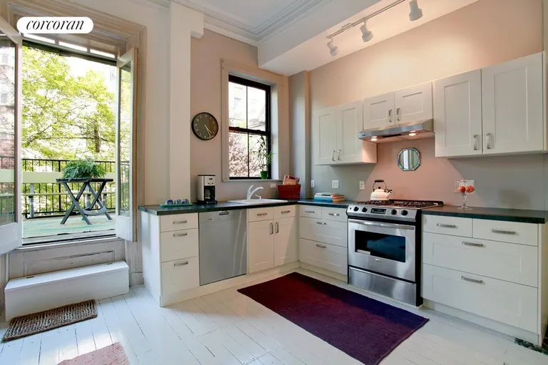 New York City Real Estate | View 397 3rd Street | Kitchen & Deck to Garden | View 5