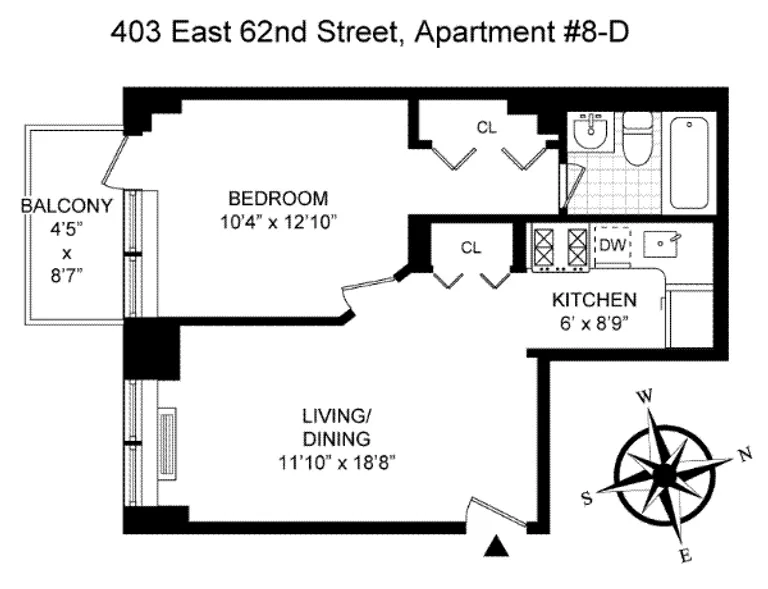 403 East 62Nd Street, 8D | floorplan | View 5