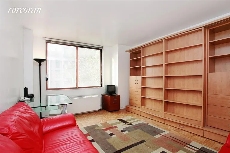 New York City Real Estate | View 393 West 49th Street, 2M | Living Room | View 2