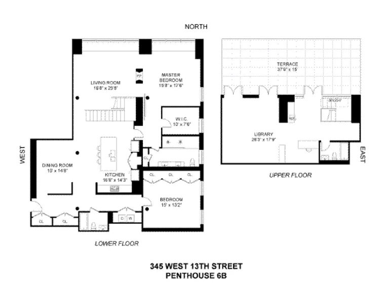 345 West 13th Street, PH6B | floorplan | View 23
