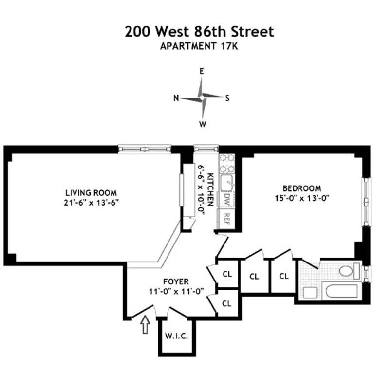 200 West 86th Street, 17K | floorplan | View 5