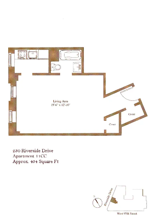 230 Riverside Drive, 11CC | floorplan | View 8