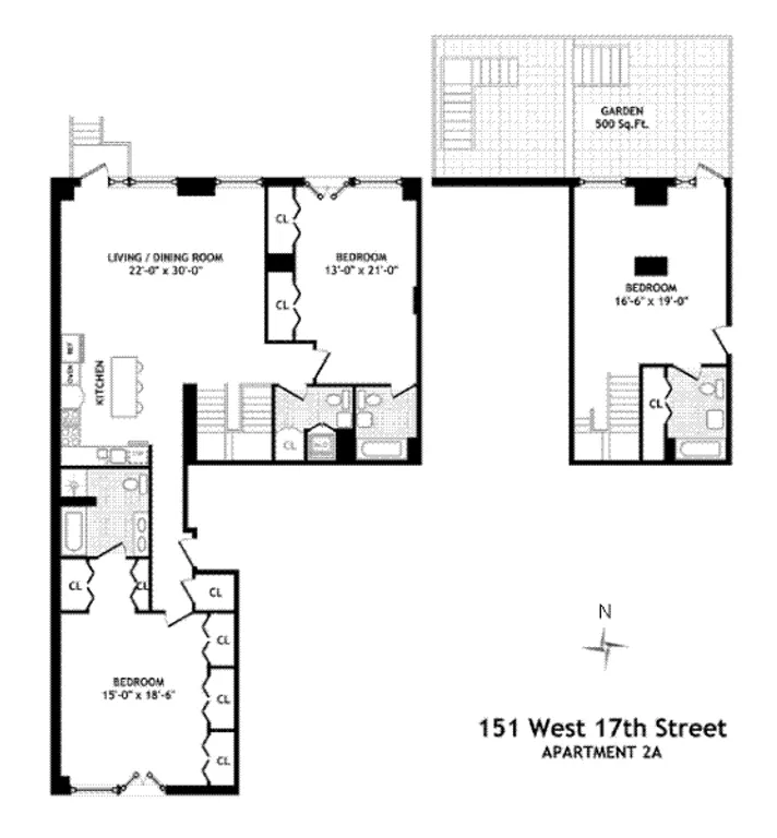 151 West 17th Street, 2A | floorplan | View 7