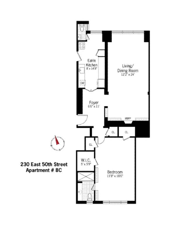 230 East 50th Street, 8C | floorplan | View 6