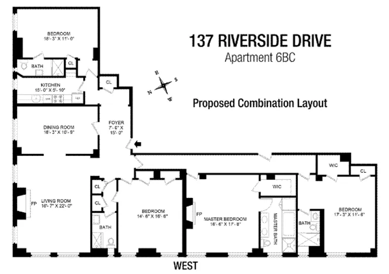 137 Riverside Drive, 6BC | floorplan | View 11
