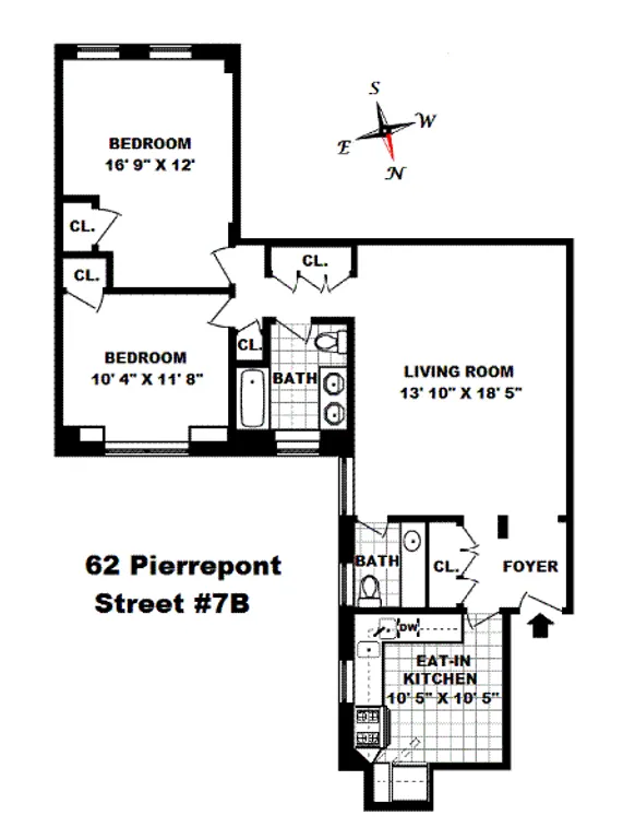 62 Pierrepont Street, 7B | floorplan | View 9