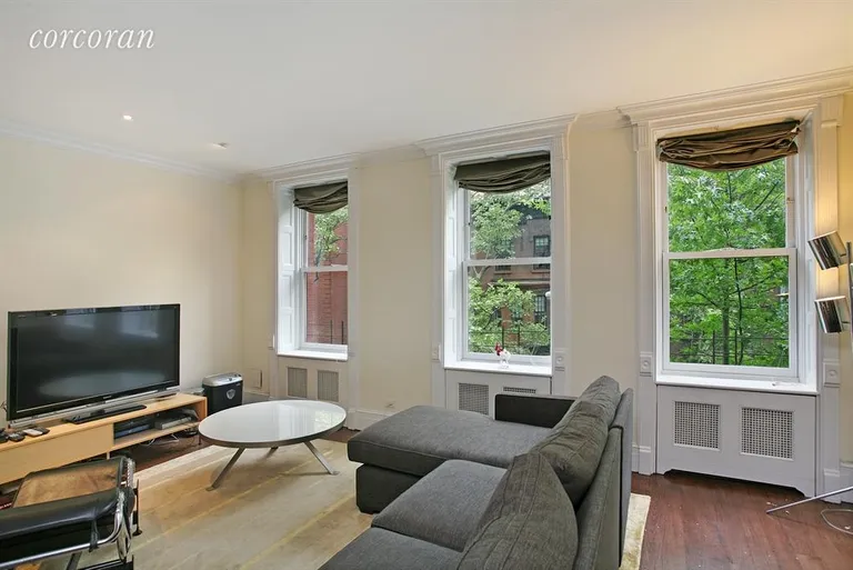 New York City Real Estate | View 116 East 91st Street, 3-4 | Living Room Overlooking Tree-Lined 91st Street | View 2