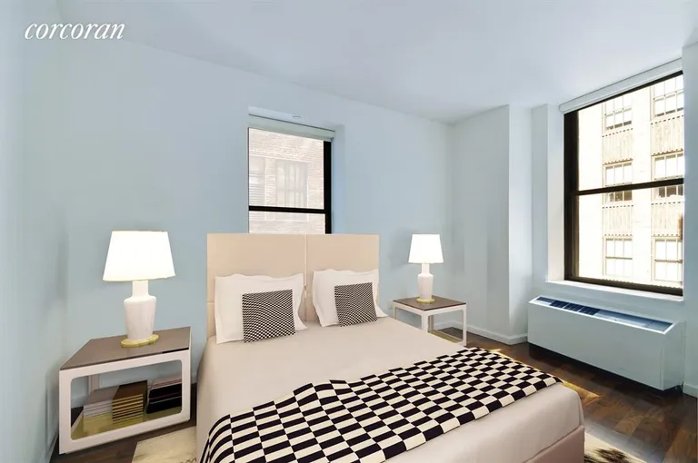 New York City Real Estate | View 1 Wall Street Court, 809 | Master Bedroom | View 2