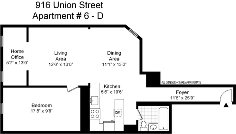 916 Union Street, 6D | floorplan | View 5