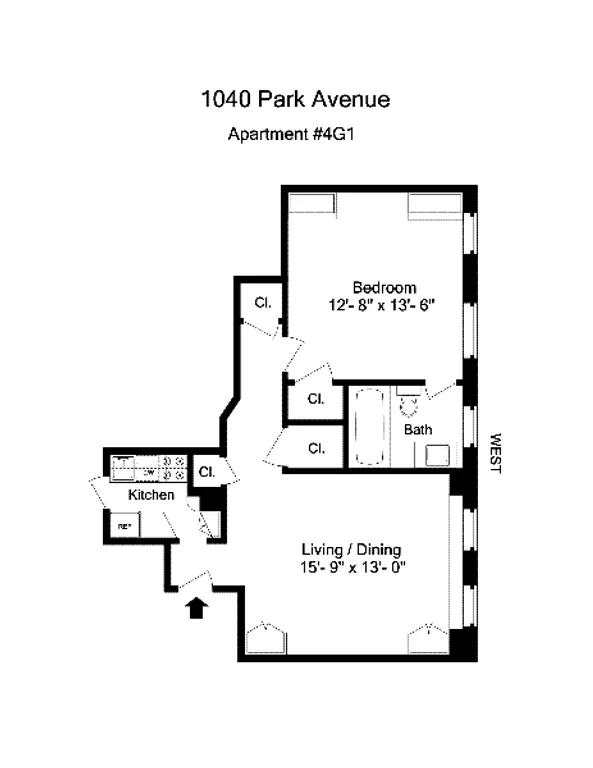 1040 Park Avenue, 4GI | floorplan | View 4