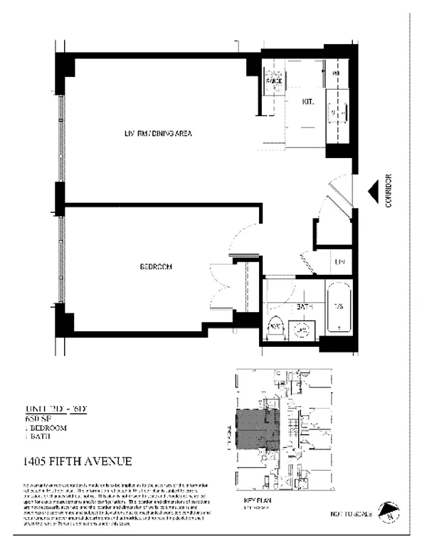 1405 Fifth Avenue, 5D | floorplan | View 4