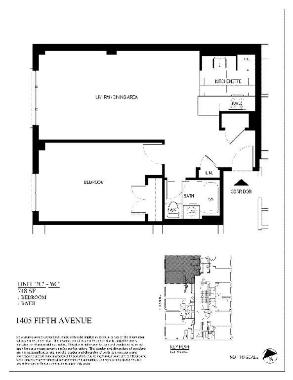 1405 Fifth Avenue, 3C | floorplan | View 5