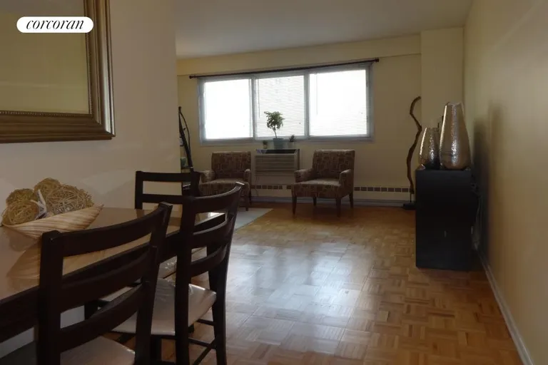 New York City Real Estate | View 122 Ashland Place, 8D | Dining Area flows into LVRM | View 4