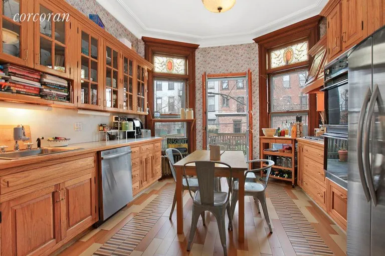 New York City Real Estate | View 260 Garfield Place, TRIPLEX | Eat-in-kitchen leading to private deck | View 3