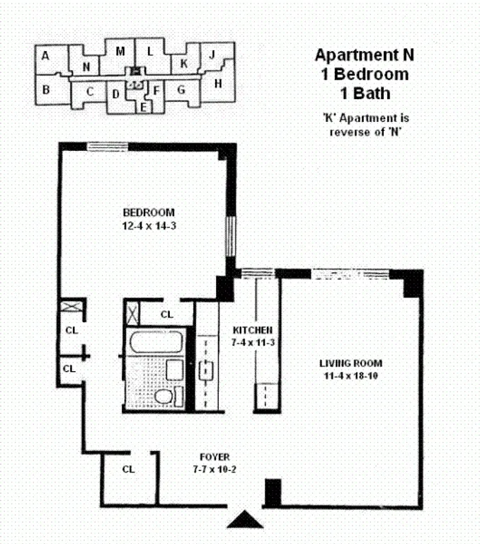 122 Ashland Place, 7N | floorplan | View 8