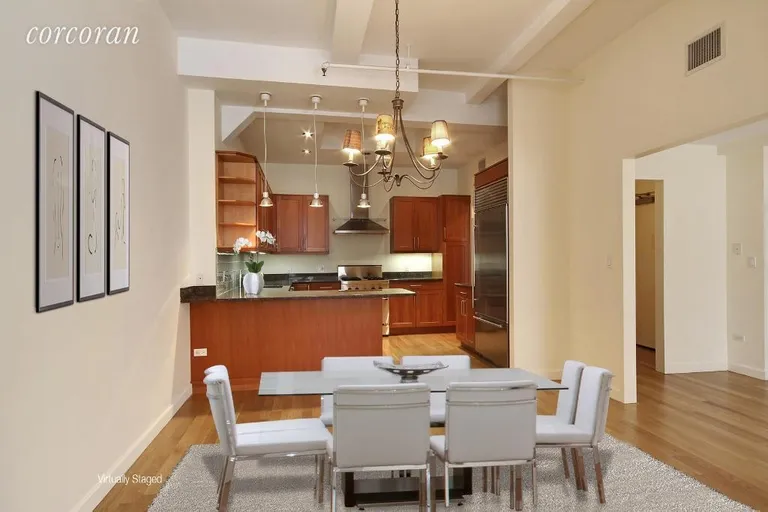 New York City Real Estate | View 9 West 20th Street, 7 | Virtually Staged Dining Room/Kitchen | View 2