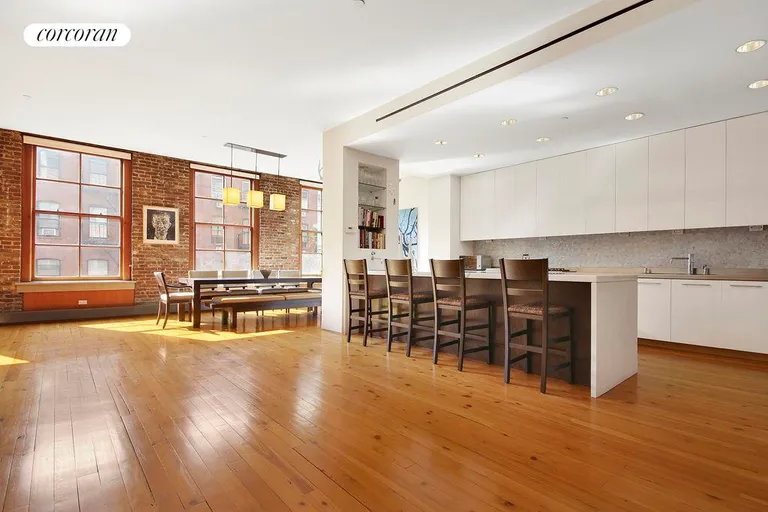 New York City Real Estate | View 30 Crosby Street, 4B | Open Kitchen and Dining Area | View 4
