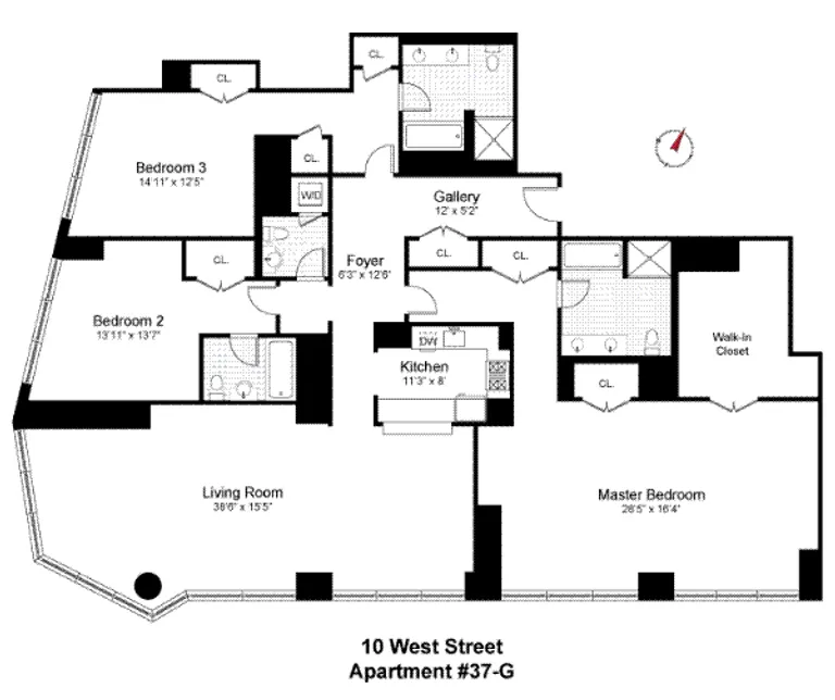 10 West Street, 37G | floorplan | View 6