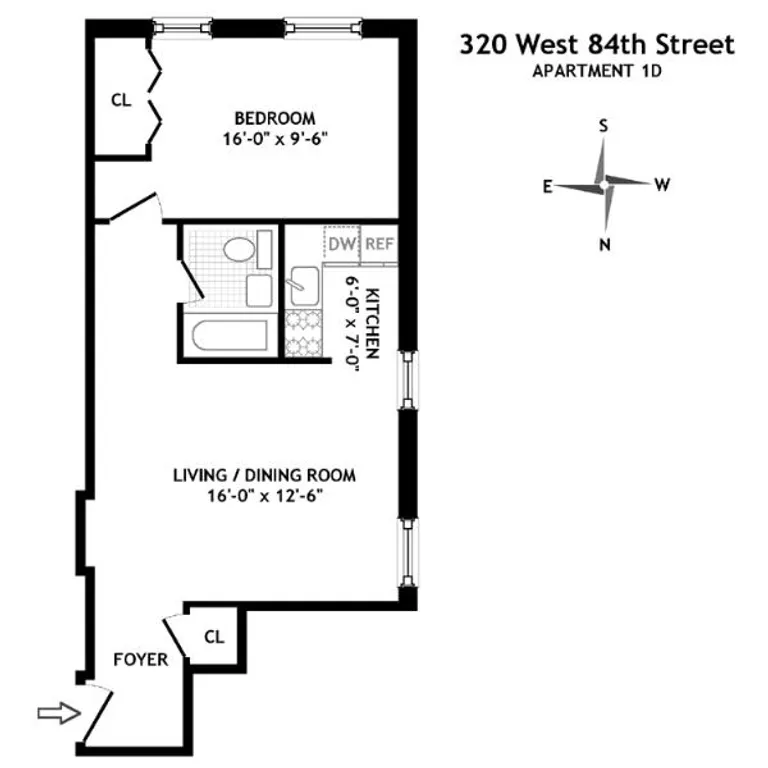 320 West 84th Street, 1D | floorplan | View 4