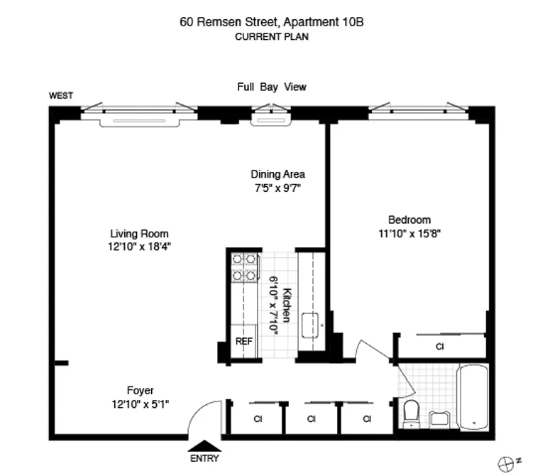 60 Remsen Street, 10B | floorplan | View 5