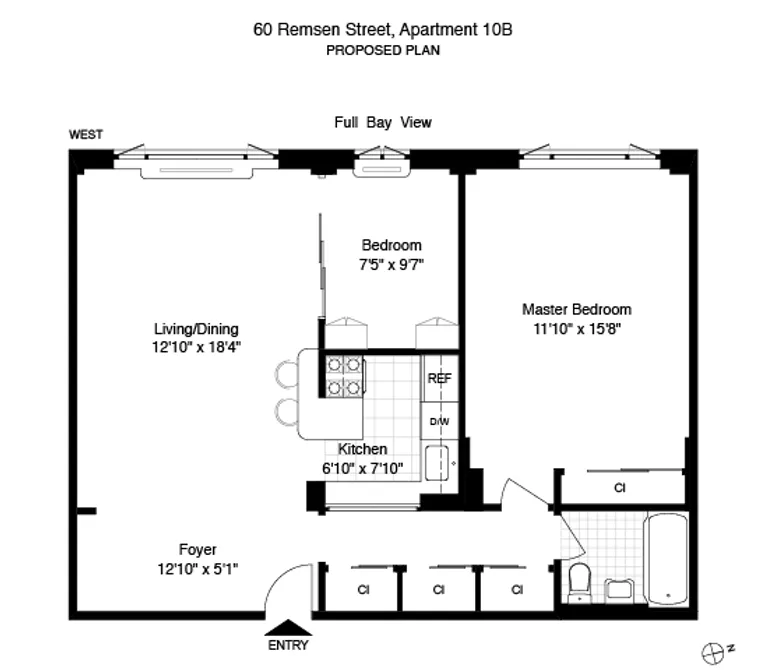 60 Remsen Street, 10B | floorplan | View 6