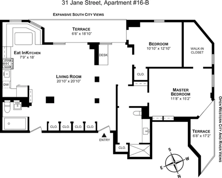 31 Jane Street , 16BC | floorplan | View 18