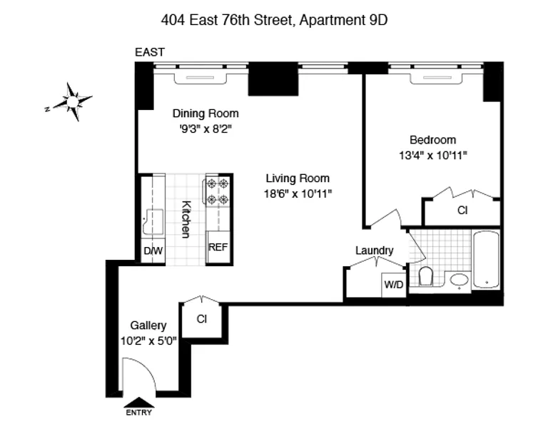 404 East 76th Street, 9D | floorplan | View 4