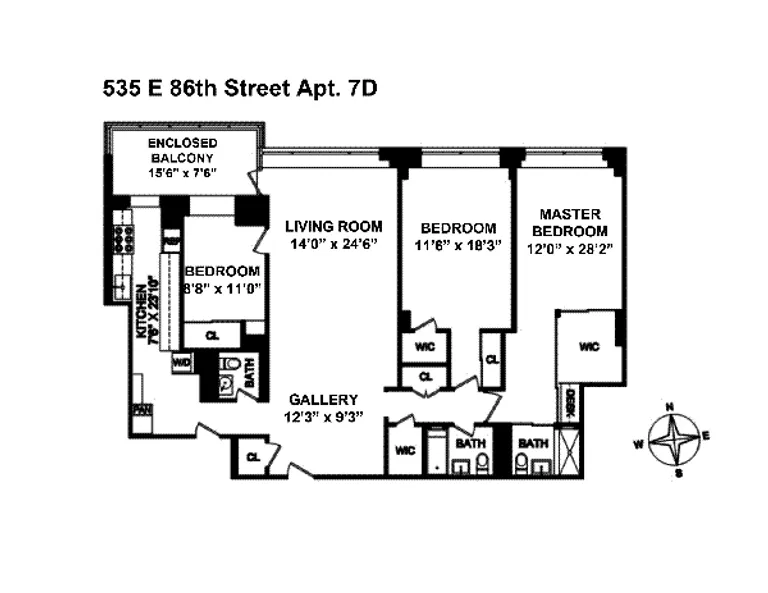 535 East 86th Street, 7D | floorplan | View 6