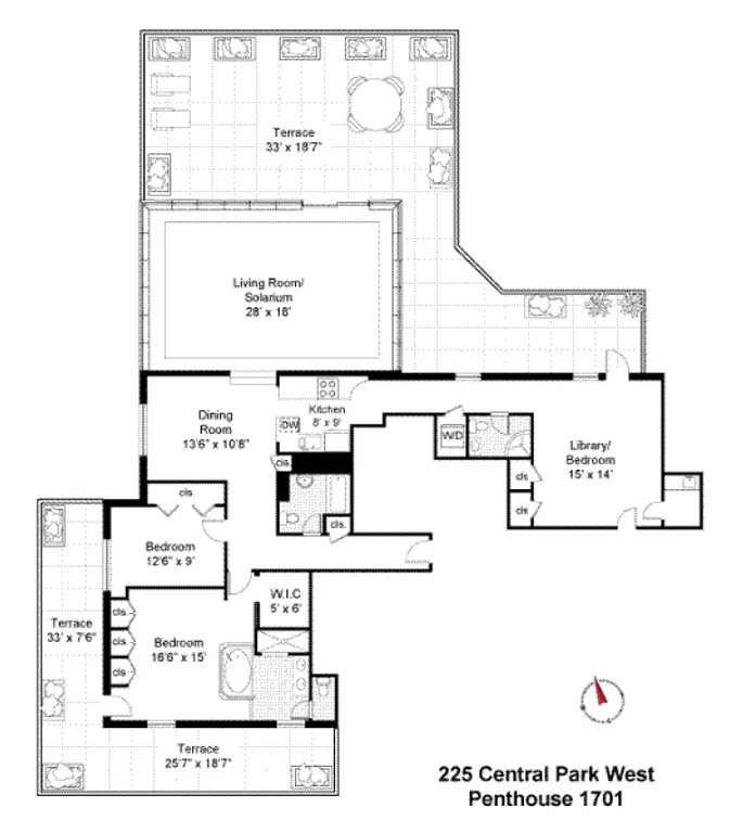 225 Central Park West, 1701-07 | floorplan | View 10