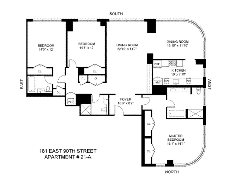 181 East 90th Street, 21A | floorplan | View 6