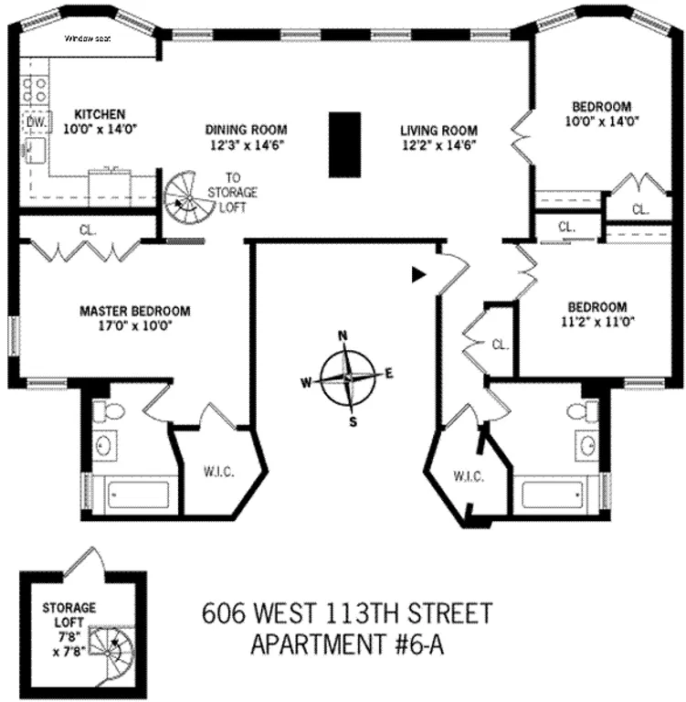 606 West 113th Street, 6AD | floorplan | View 5