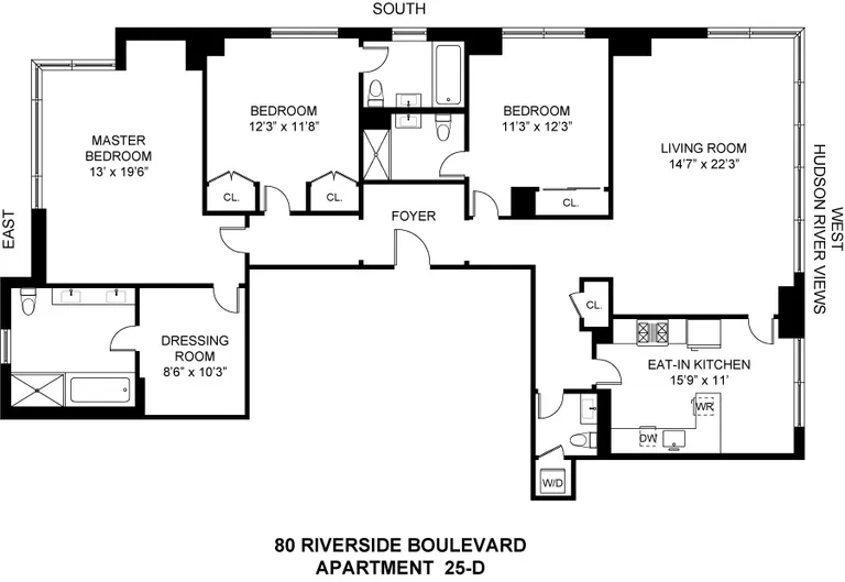 80 Riverside Boulevard, 25D | floorplan | View 10