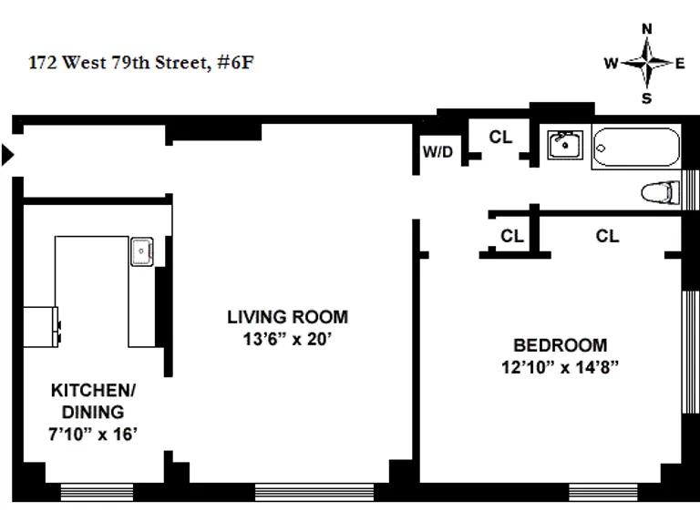 172 West 79th Street, 6F | floorplan | View 5