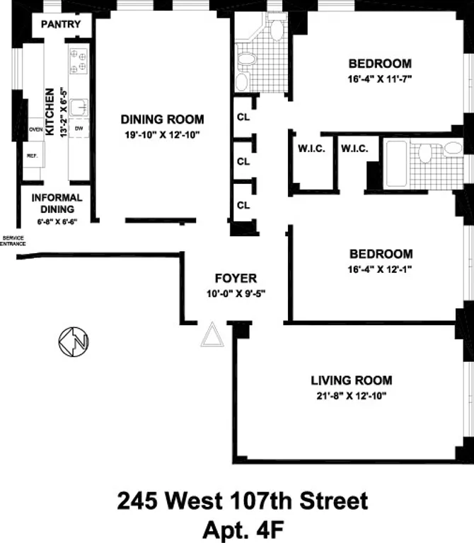 245 West 107th Street, 4F | floorplan | View 11