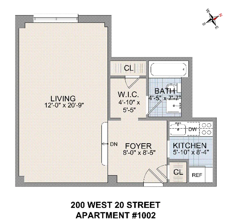 200 West 20th Street, 1002 | floorplan | View 5