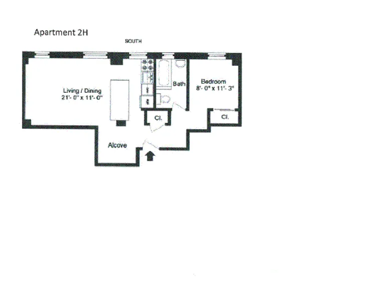 226-230 East 12th Street, 2H | floorplan | View 5