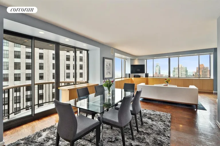 New York City Real Estate | View 45 East 25th Street, 37B | Large Living and Dining Rooms with Panoramic View | View 3